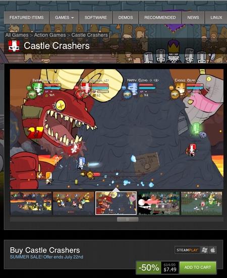 Castle Crashers, Software