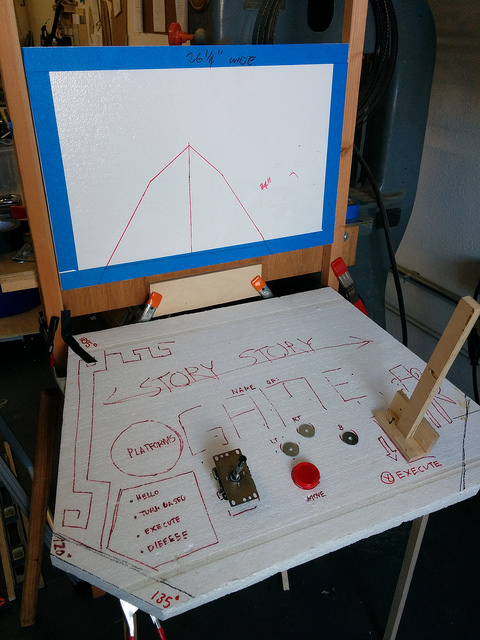 An early prototype of our Game 4 arcade cabinets