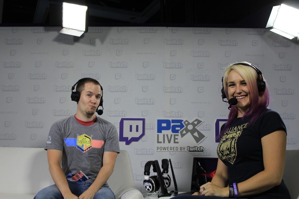 Dan Paladin and Rachel "Seltzer" Quirico before their interview on Twitch