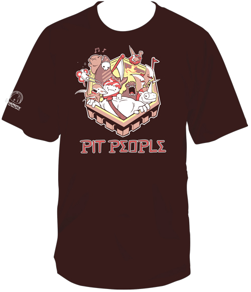 Our newest Pit People shirt featuring the fighters from the game!